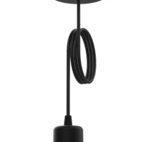 COLGANTE METAL CAPUCHÓN 1L E27 NEGRO